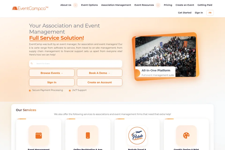 Aperçu de la landing page