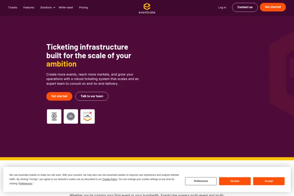 Aperçu de la landing page
