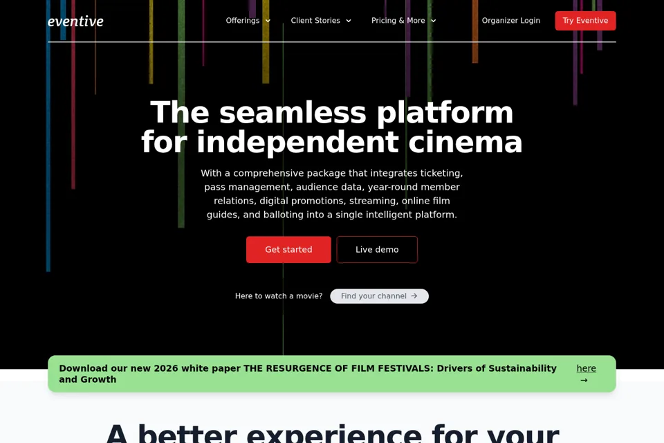 Aperçu de la landing page