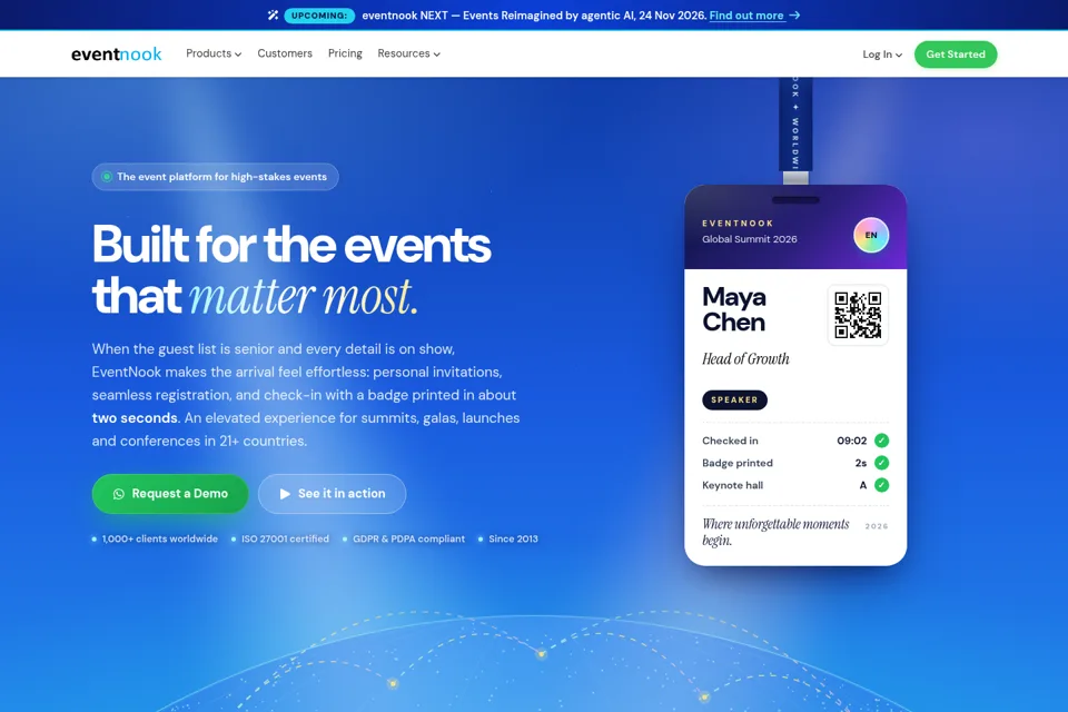 Aperçu de la landing page