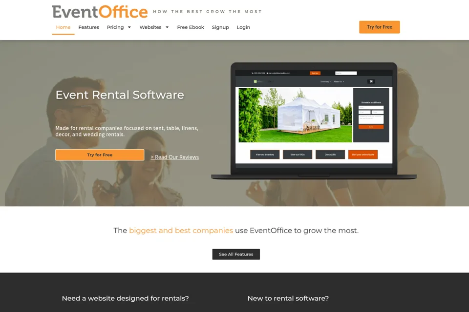 Aperçu de la landing page