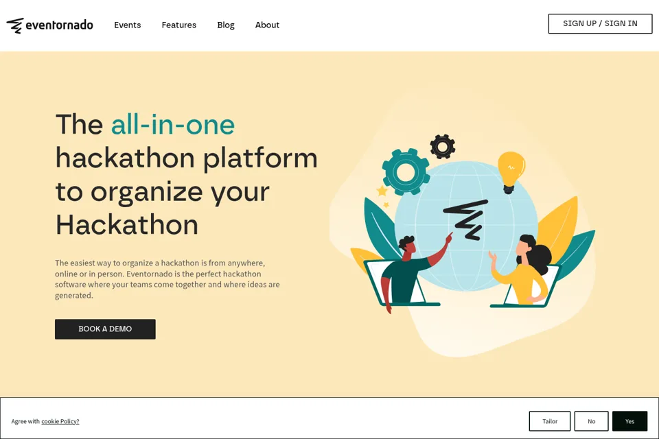 Aperçu de la landing page