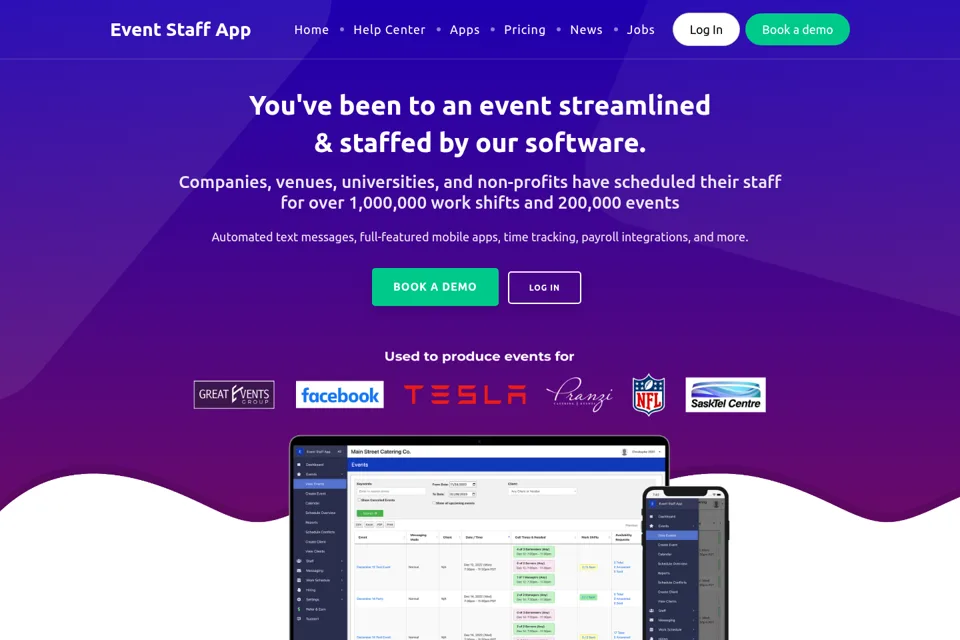 Aperçu de la landing page