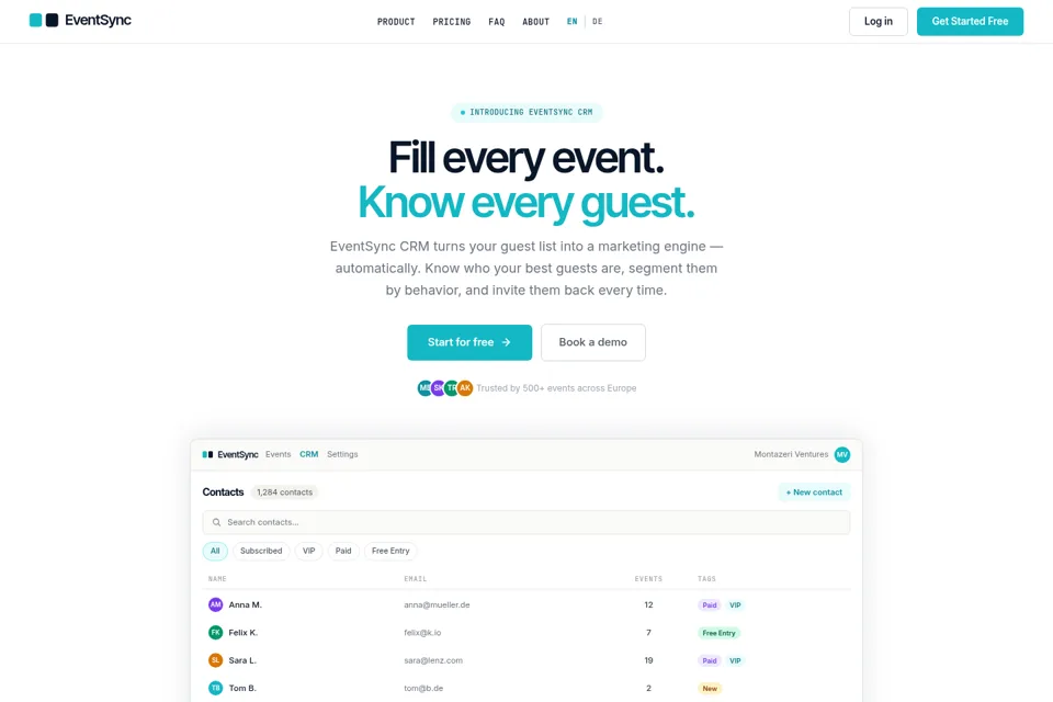 Aperçu de la landing page