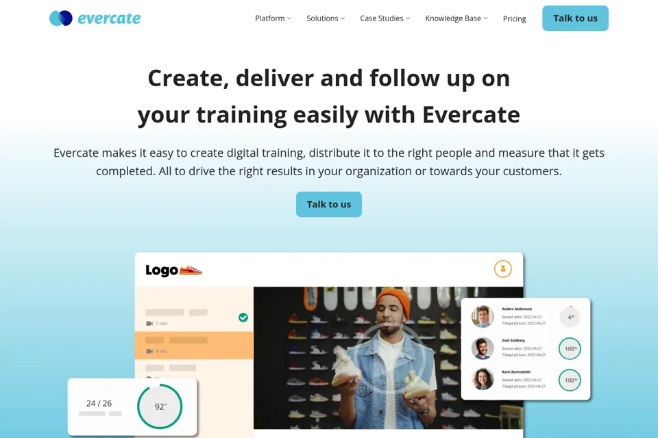 Aperçu de la landing page