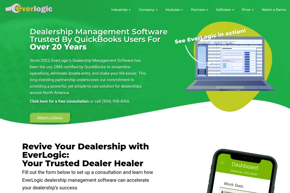 Aperçu de la landing page