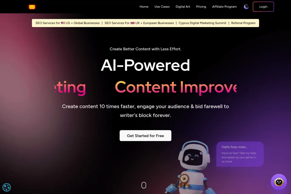Aperçu de la landing page