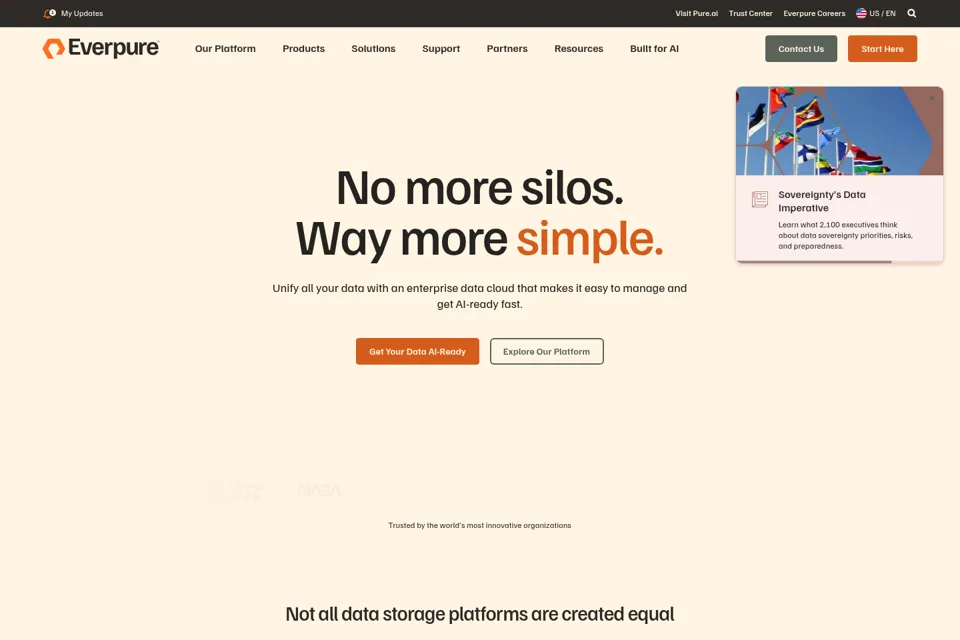 Aperçu de la landing page