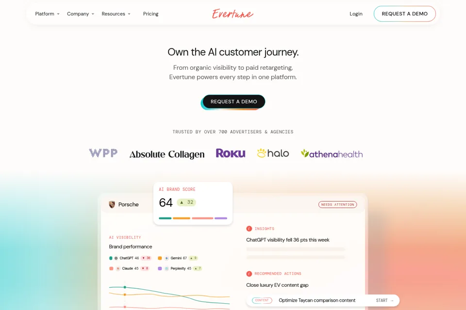 Aperçu de la landing page