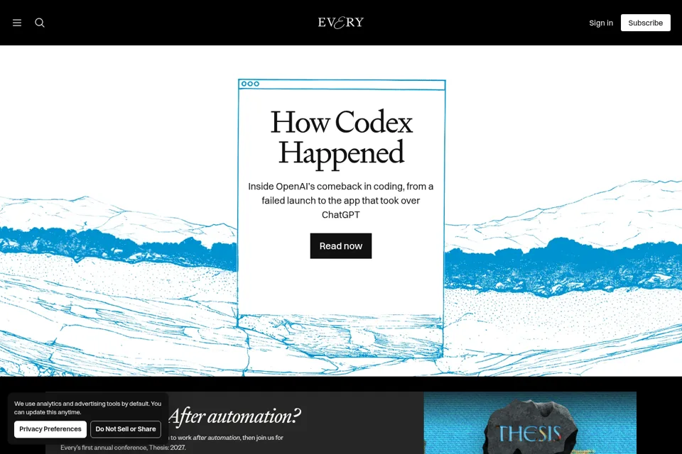 Aperçu de la landing page