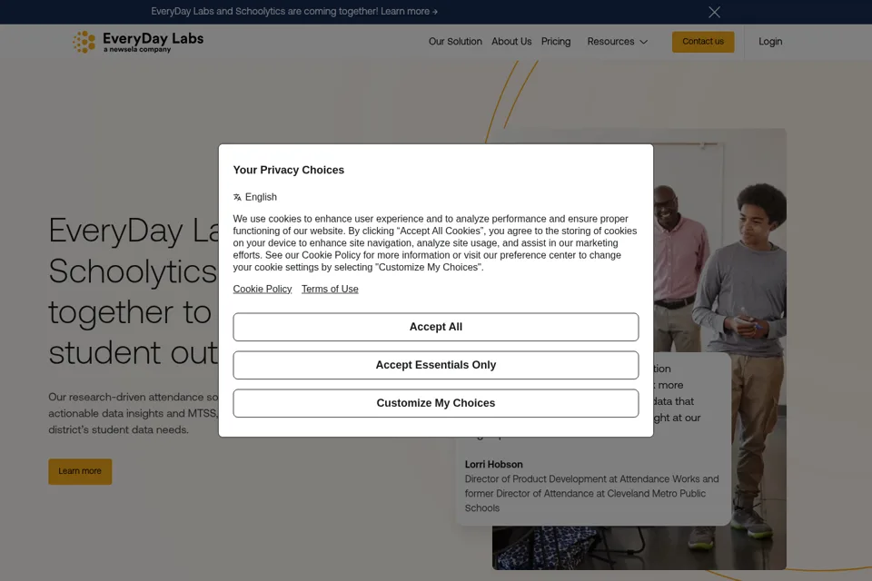 Aperçu de la landing page