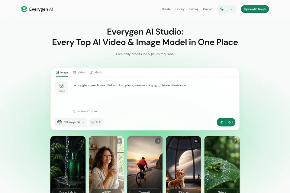 Aperçu de la landing page
