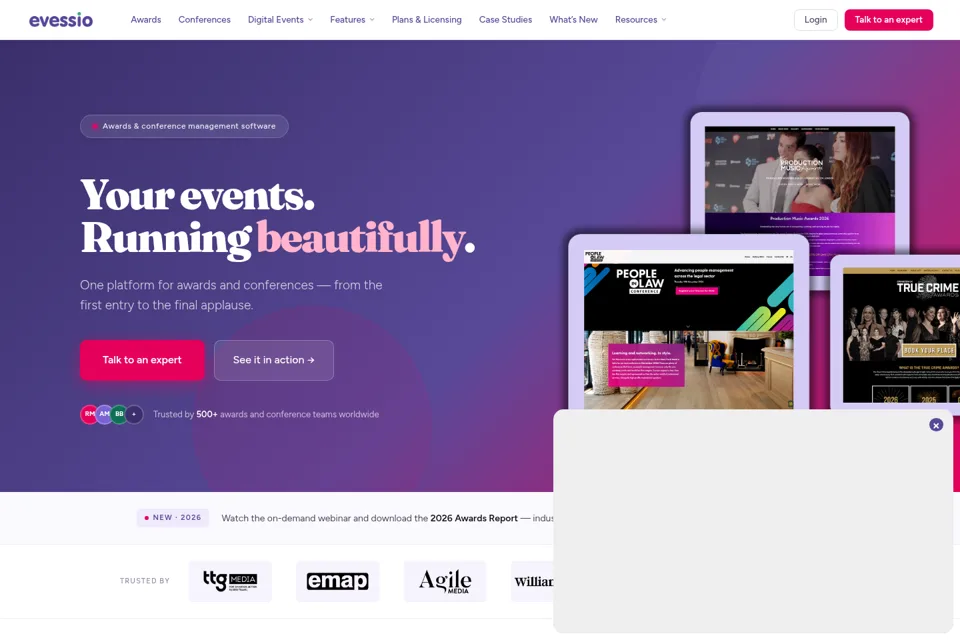 Aperçu de la landing page