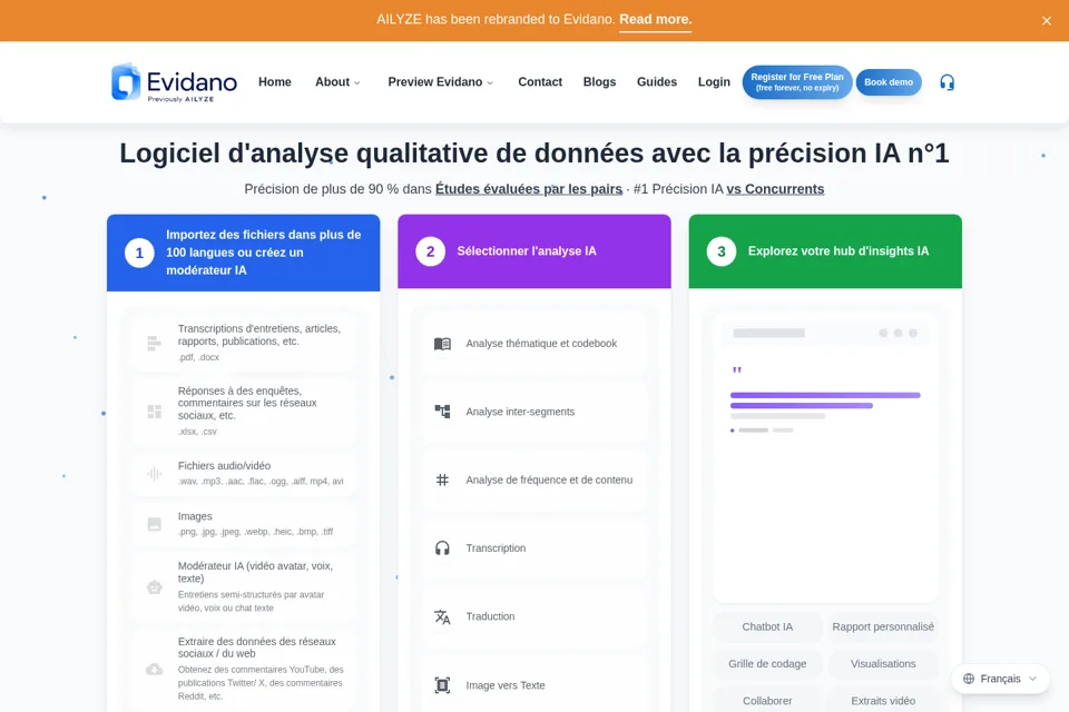 Aperçu de la landing page