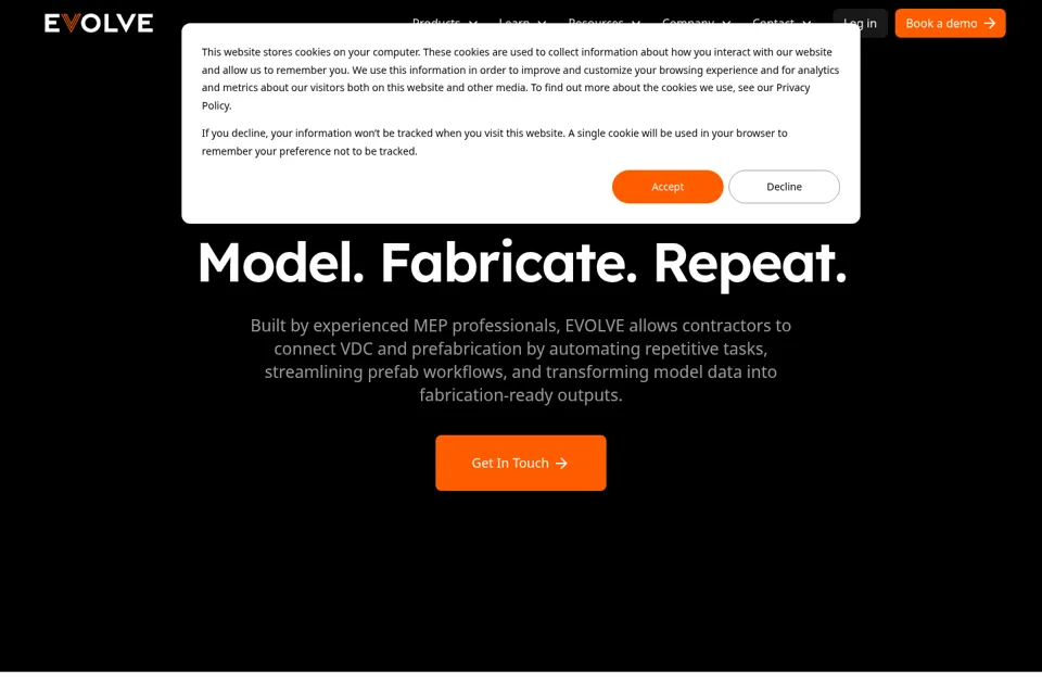 Aperçu de la landing page