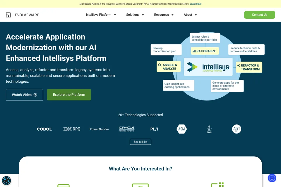 Aperçu de la landing page