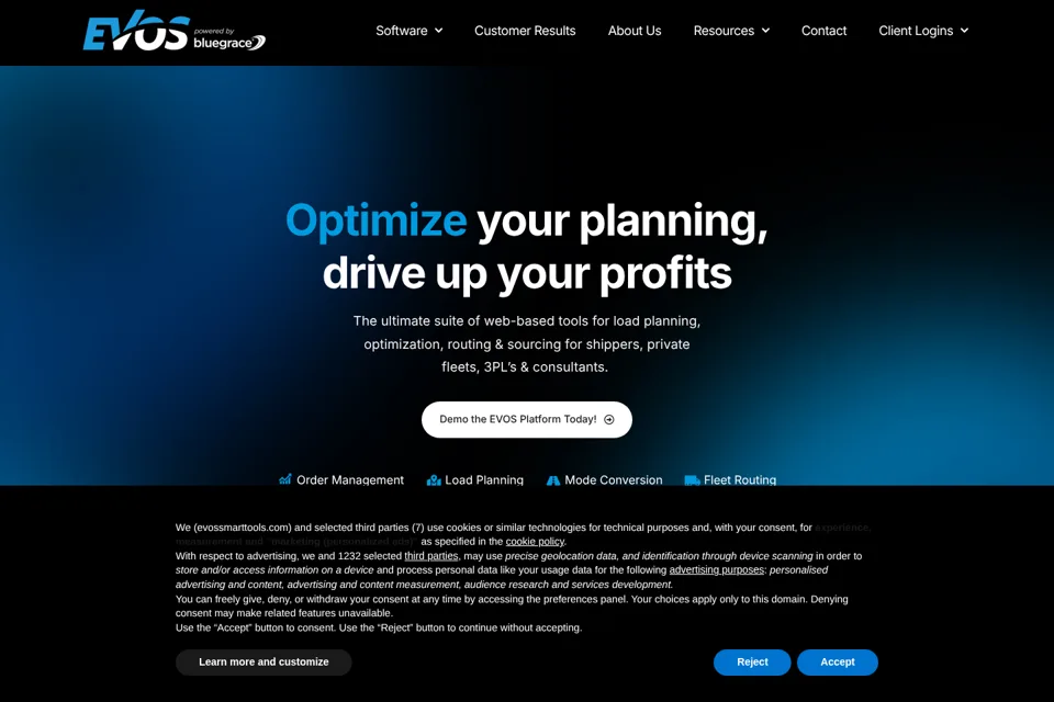 Aperçu de la landing page