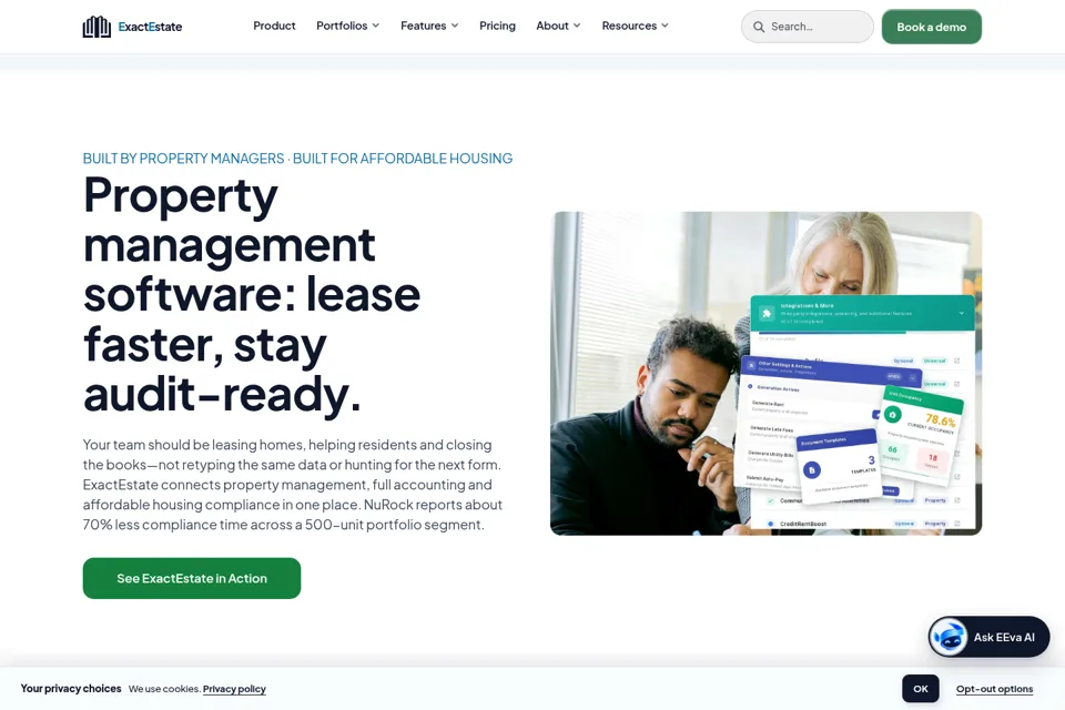 Aperçu de la landing page