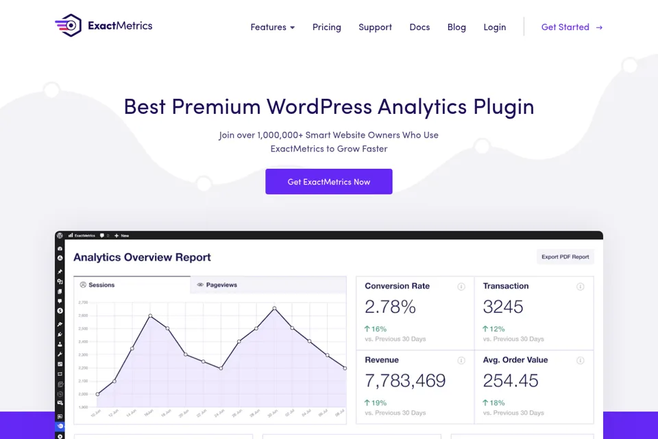 Aperçu de la landing page