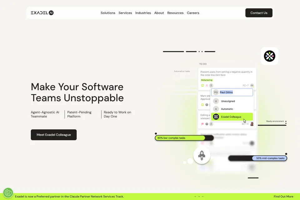 Aperçu de la landing page