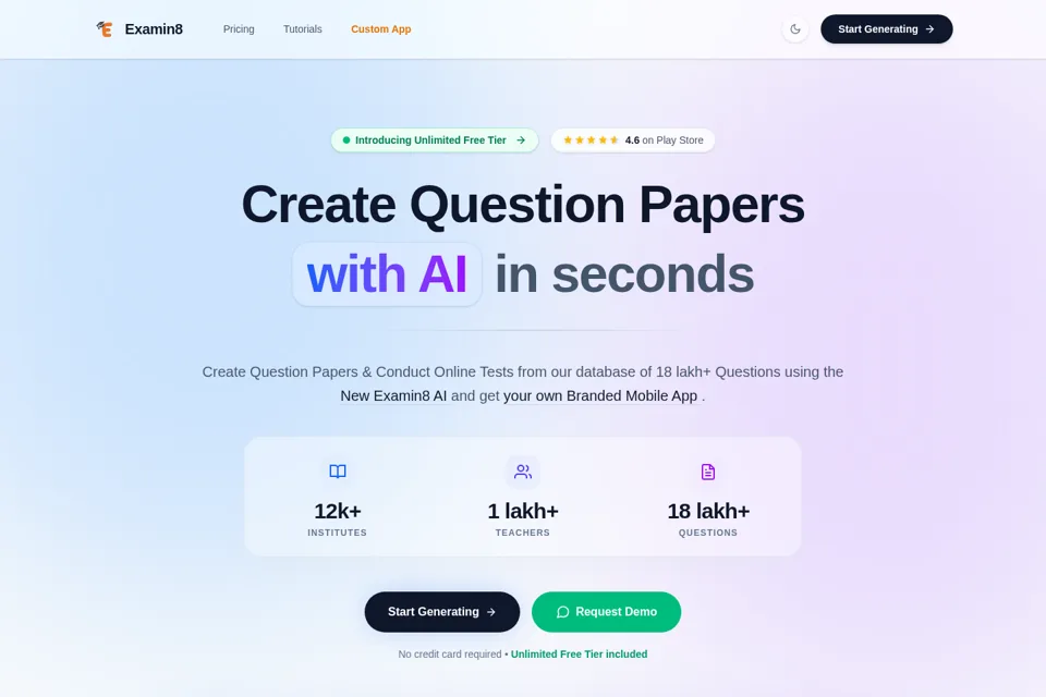 Aperçu de la landing page