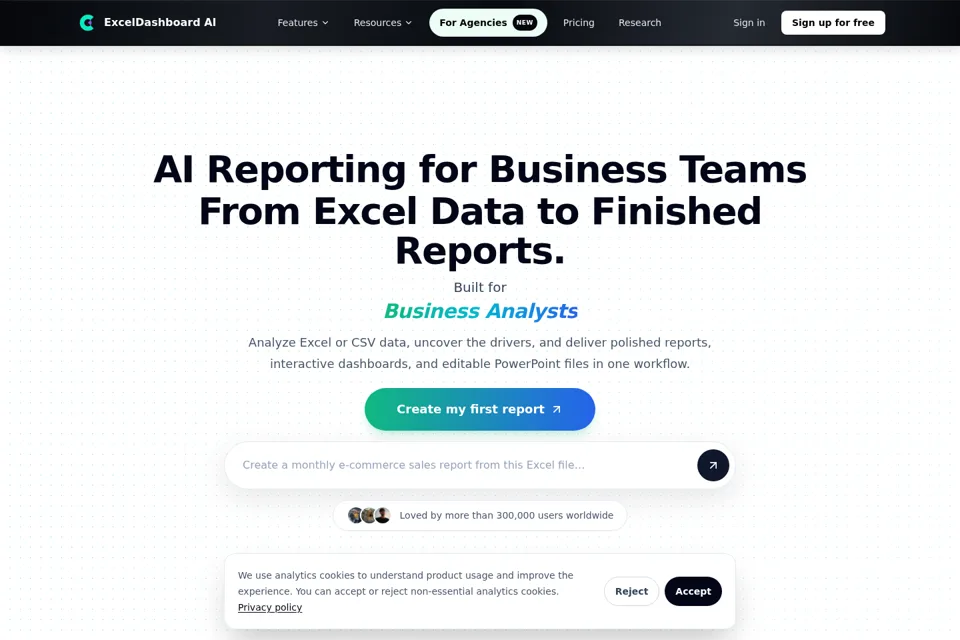 Aperçu de la landing page