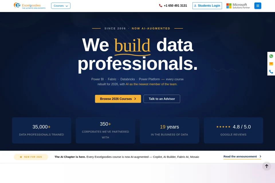 Aperçu de la landing page