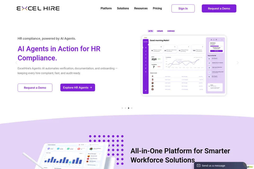 Aperçu de la landing page