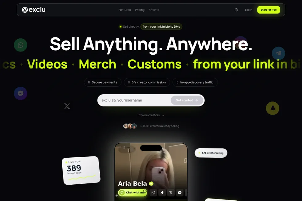 Aperçu de la landing page