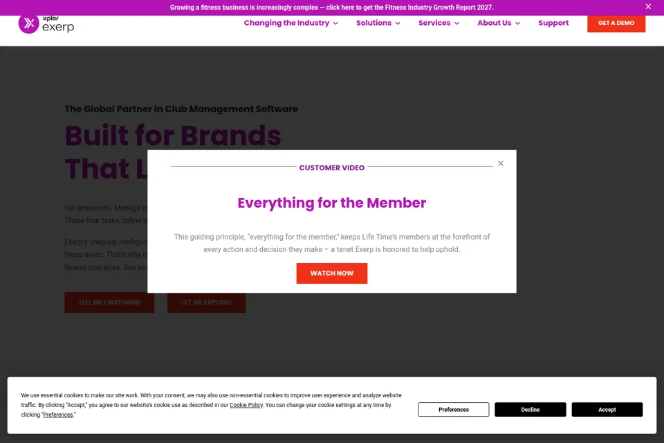 Aperçu de la landing page