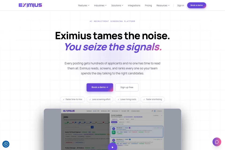 Aperçu de la landing page