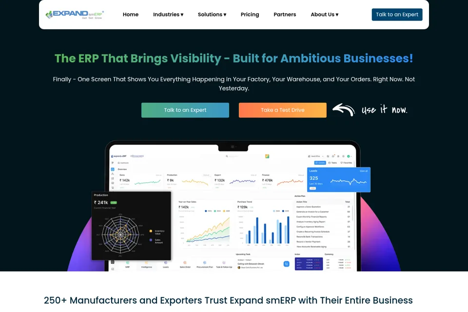 Aperçu de la landing page