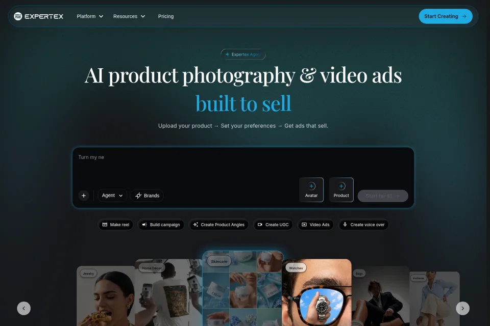 Aperçu de la landing page