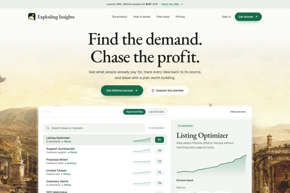Landing page preview