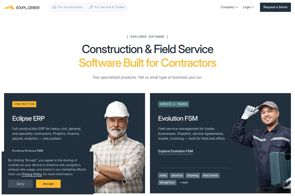 Aperçu de la landing page
