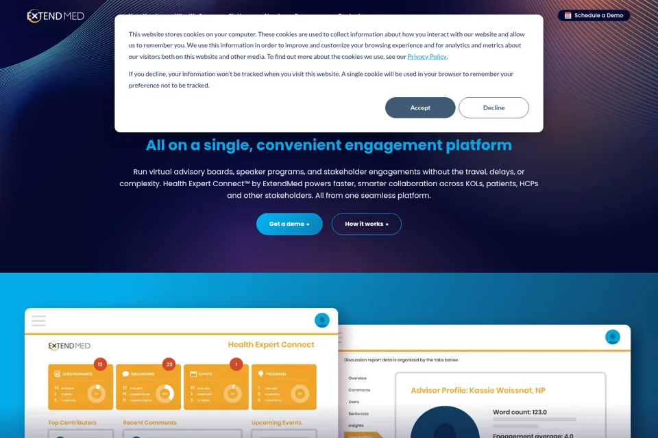 Aperçu de la landing page