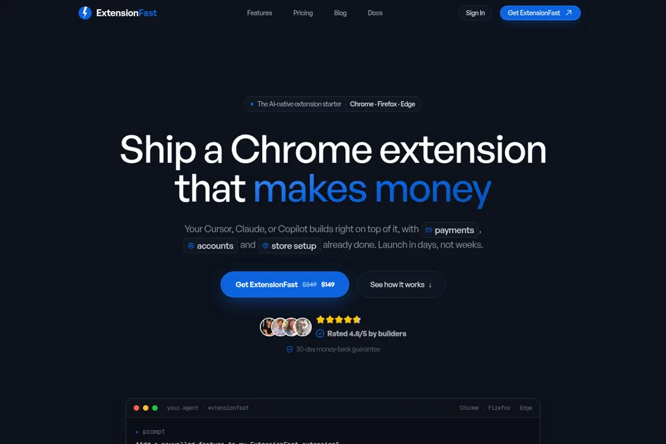 Aperçu de la landing page