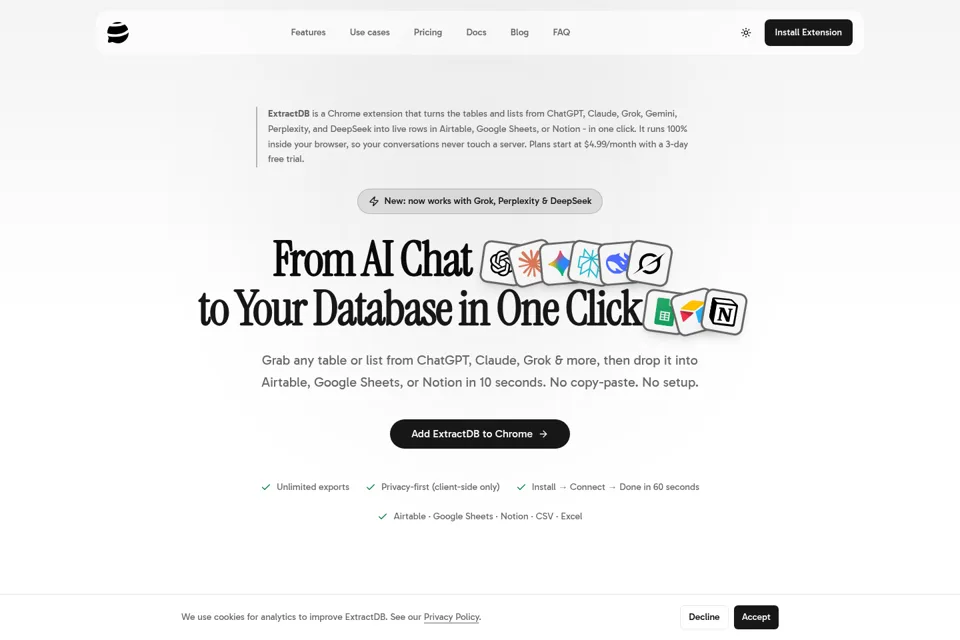 Aperçu de la landing page