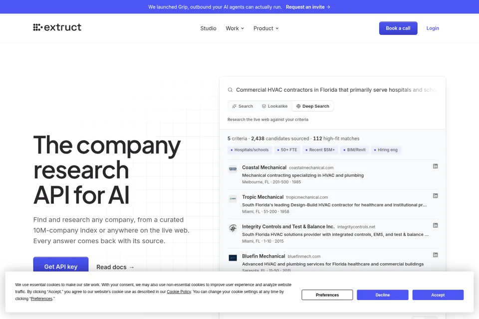 Aperçu de la landing page