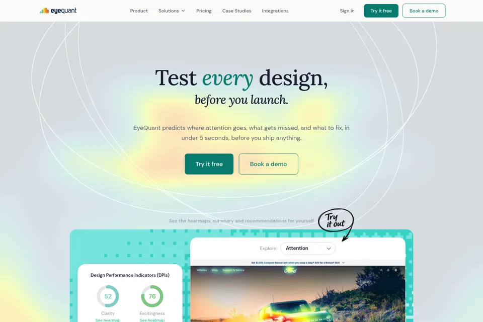 Aperçu de la landing page
