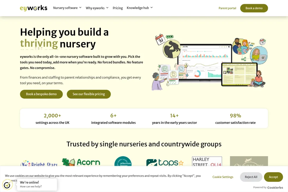 Aperçu de la landing page
