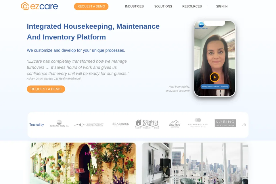Aperçu de la landing page