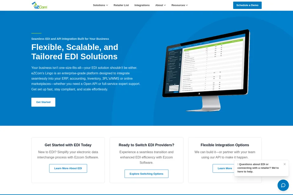 Aperçu de la landing page