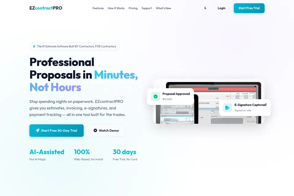 Aperçu de la landing page