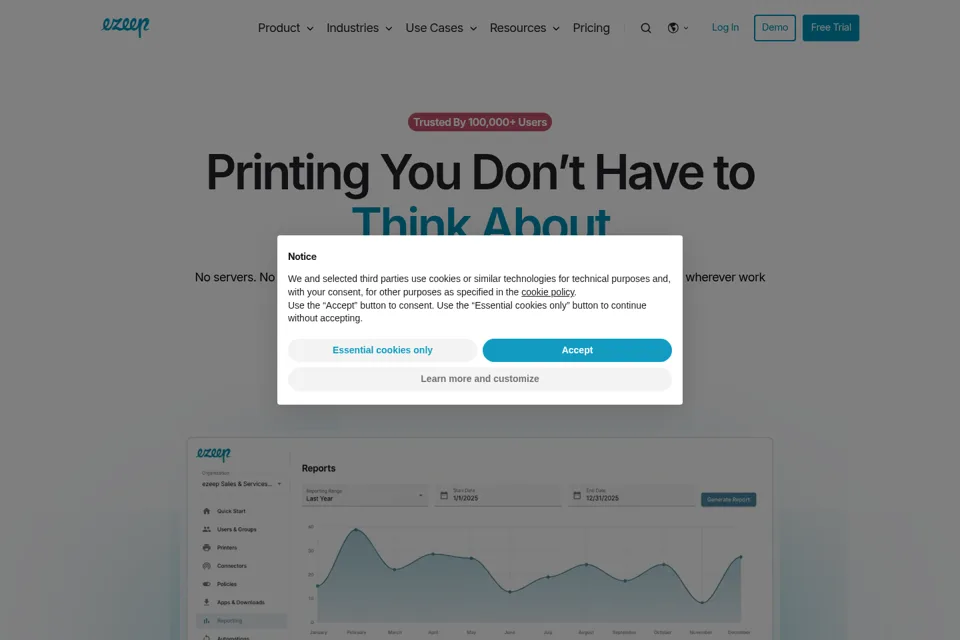 Aperçu de la landing page