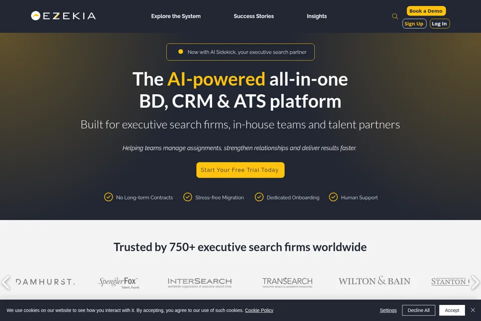 Aperçu de la landing page