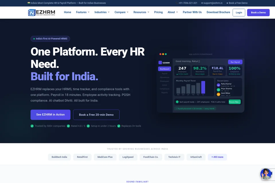 Aperçu de la landing page