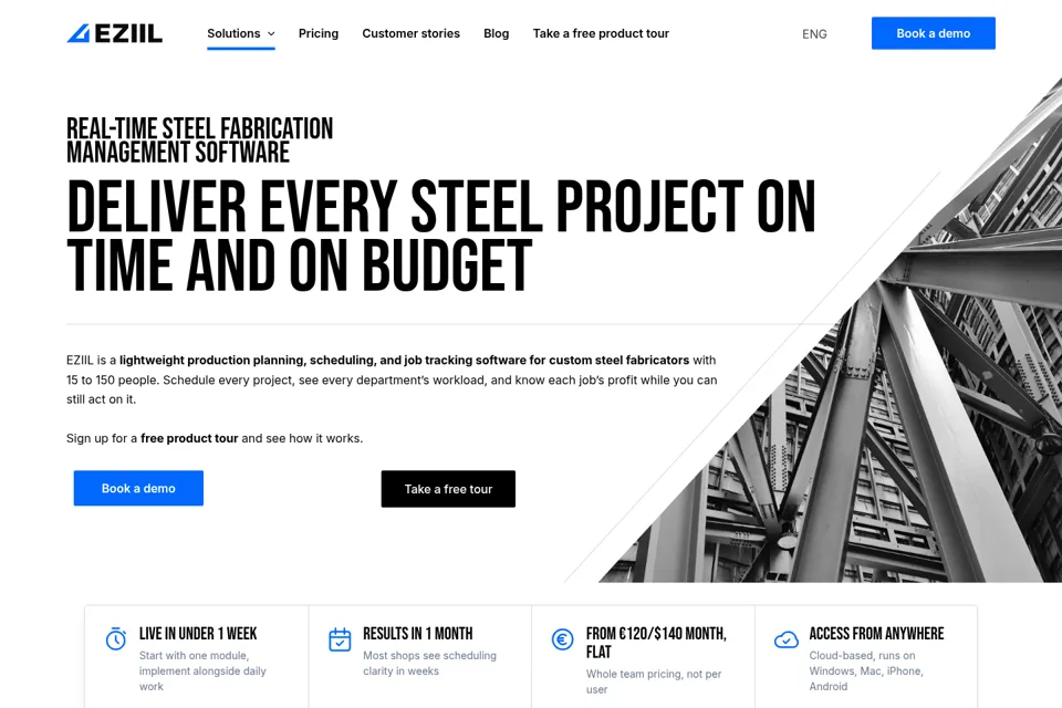 Aperçu de la landing page
