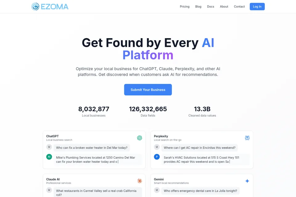 Aperçu de la landing page