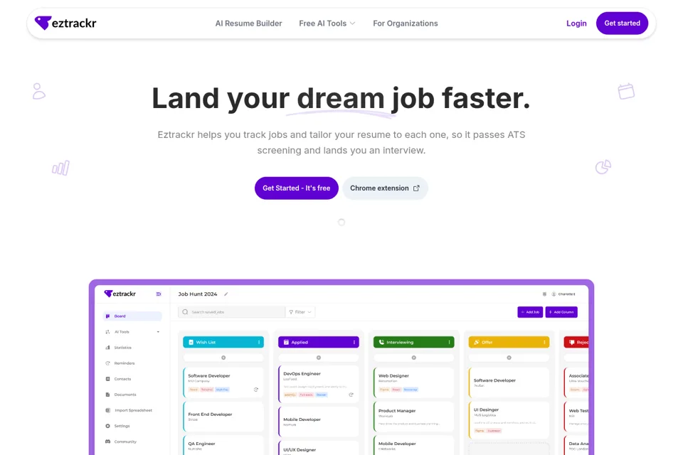 Aperçu de la landing page